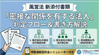 【2026年最新】風営法「密接な関係を有する法人」の判定フローと添付書類の書き方を行政書士が解説